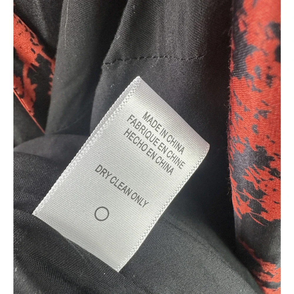 Anthropologie x Caballero Silky Abstract Wrap Midi Dress Red & Black Anthro XS - Picture 15 of 16